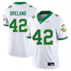 #42 Aydin Breland UO White Mens Jersey Official College Football 509085-435