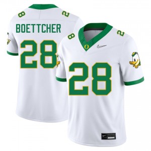 #28 Bryce Boettcher Oregon Ducks White Mens Jersey University College Football 329853-442