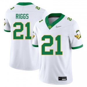 #21 Da'Jaun Riggs University of Oregon White Men Jerseys Game College Football 202226-303
