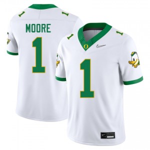 #1 Dakorien Moore The Ducks White Mens Jersey Game College Football 235299-599
