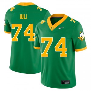 #74 Dave Iuli Ducks Green Men's Jerseys Replica College Football 468956-152