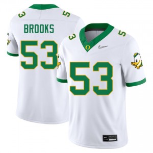#53 Devin Brooks Oregon Ducks White Men Jersey Player College Football 935503-464