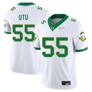 #55 Douglas Utu UO White Men's Jerseys Stitched College Football 655677-279