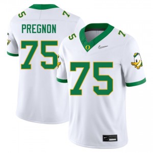 #75 Emmanuel Pregnon The Ducks White Mens Jersey NCAA College Football 476662-294