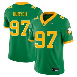#97 Gage Hurych Ducks Green Men's Jersey Replica College Football 403629-890