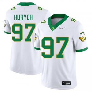 #97 Gage Hurych Oregon White Mens Jerseys Limited College Football 638660-738