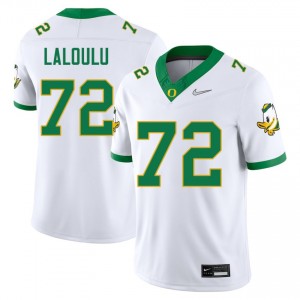 #72 Iapani Laloulu University of Oregon White Mens Jersey Alumni College Football 626057-728