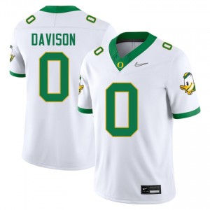 #0 Jordon Davison UO White Mens Jersey Official College Football 917722-295