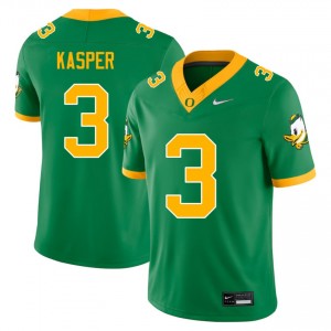 #3 Kyler Kasper The Ducks Green Men's Jerseys Replica College Football 767964-833
