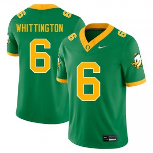 #6 Noah Whittington UO Green Men's Jerseys Replica College Football 948695-907