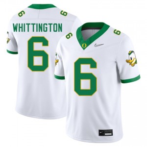 #6 Noah Whittington Oregon White Mens Jersey Game College Football 616107-137