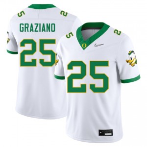#25 Rocco Graziano The Ducks White Mens Jersey Limited College Football 951045-892