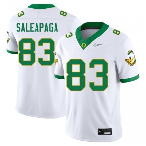 #83 Roger Saleapaga The Ducks White Men's Jersey Replica College Football 688630-669