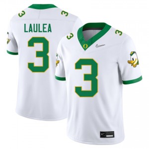 #3 Sione Laulea University of Oregon White Men Jersey University College Football 794388-298