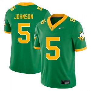#5 Theran Johnson Oregon Green Men's Jersey Official College Football 404077-968