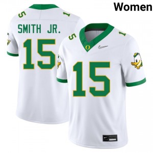 #15 Akili Smith Jr. Ducks White Women's Jersey University College Football 207398-570