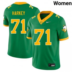 #71 Alex Harkey Ducks Green Women's Jersey Player College Football 792338-903