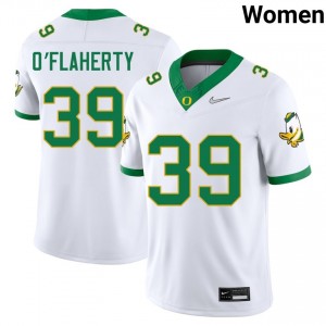 #39 Cormac O'Flaherty The Ducks White Women's Jersey Embroidery College Football 174126-817