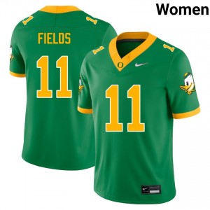 #11 Dakoda Fields Oregon Ducks Green Womens Jerseys Player College Football 979413-882