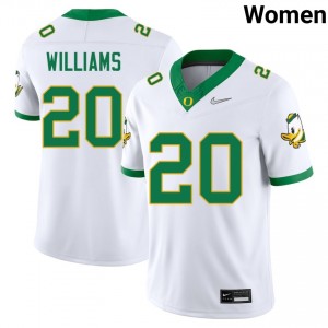#20 Dylan Williams Ducks White Womens Jersey Alumni College Football 550546-715