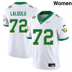 #72 Iapani Laloulu UO White Womens Jerseys Official College Football 956757-339