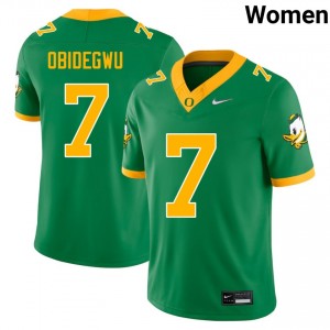 #7 Ify Obidegwu University of Oregon Green Women's Jersey Game College Football 452601-884