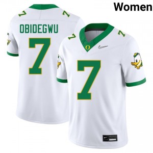 #7 Ify Obidegwu The Ducks White Women Jerseys Official College Football 509734-110