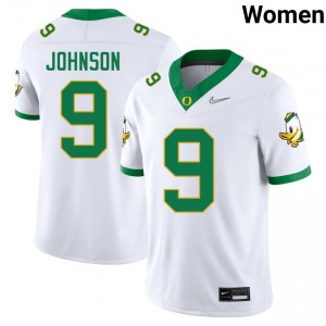 #9 Jamari Johnson UO White Women Jerseys Limited College Football 339038-954