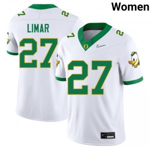 #27 Jayden Limar University of Oregon White Women Jerseys Player College Football 665127-205