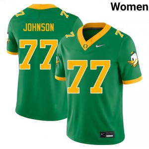 #77 Jericho Johnson Oregon Green Women Jerseys NCAA College Football 112755-827