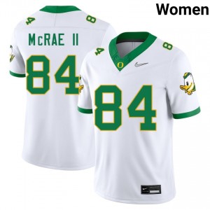 #84 Jovon McRae II Ducks White Womens Jersey Replica College Football 486538-159