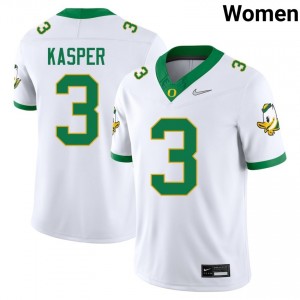 #3 Kyler Kasper The Ducks White Womens Jerseys High School College Football 512419-864