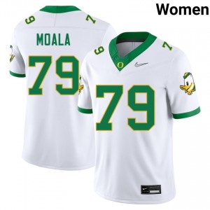 #79 Lipe Moala Oregon White Women's Jerseys Limited College Football 276274-605