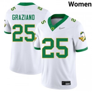 #25 Rocco Graziano Ducks White Women Jersey High School College Football 488316-540