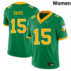 #15 Solomon Davis The Ducks Green Womens Jersey 2025-26 College Football 127186-781