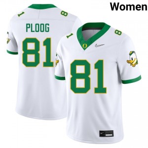 #81 Vander Ploog Oregon White Women Jersey Alumni College Football 906582-826