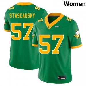 #57 Zac Stascausky UO Green Womens Jerseys Alumni College Football 936348-732