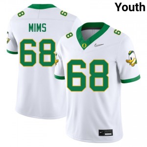 #68 Auston Mims Oregon Ducks White Youth Jersey Limited College Football 971025-942
