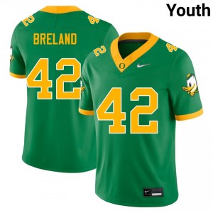 #42 Aydin Breland Oregon Green Youth Jersey Stitched College Football 333846-282