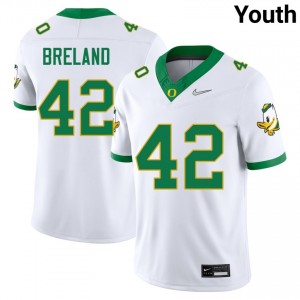#42 Aydin Breland Ducks White Youth Jerseys Alumni College Football 420641-381