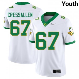 #67 Beau CressAllen Oregon Ducks White Youth Jerseys University College Football 925961-976