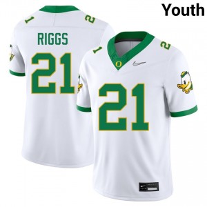 #21 Da'Jaun Riggs Oregon White Youth Jersey University College Football 547888-957
