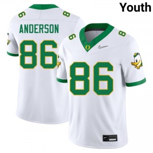 #86 Darrian Anderson Oregon Ducks White Youth Jersey Game College Football 592236-258
