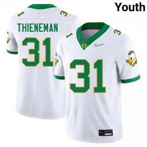 #31 Dillon Thieneman Oregon Ducks White Youth Jerseys Game College Football 639751-982