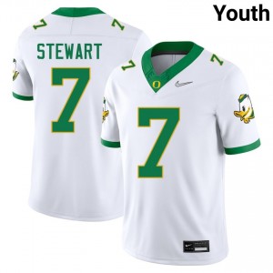 #7 Evan Stewart UO White Youth Jerseys Alumni College Football 275821-152