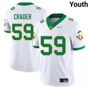 #59 Fox Crader Oregon Ducks White Youth Jerseys Embroidery College Football 187509-847