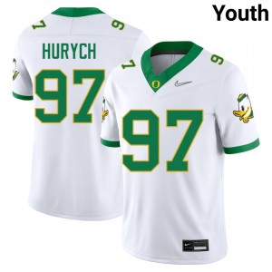 #97 Gage Hurych The Ducks White Youth Jersey Replica College Football 381708-245