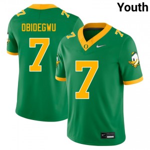 #7 Ify Obidegwu University of Oregon Green Youth Jerseys Player College Football 497276-637