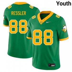 #88 Jack Ressler UO Green Youth Jersey 2025 College Football 266012-110