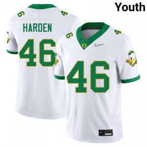 #46 Jay Harden University of Oregon White Youth Jersey Official College Football 725380-870